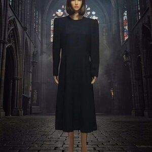 Vintage Goth Grunge Dark Princess Bride Black Dress 80s Ellen Hart Size 12